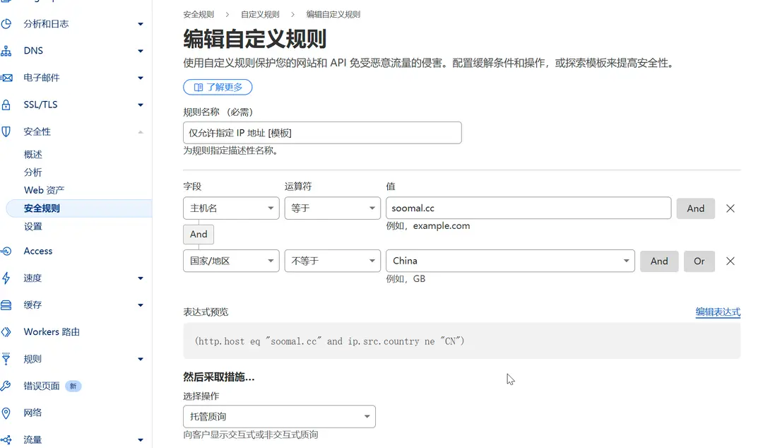开启境外访问托管质询